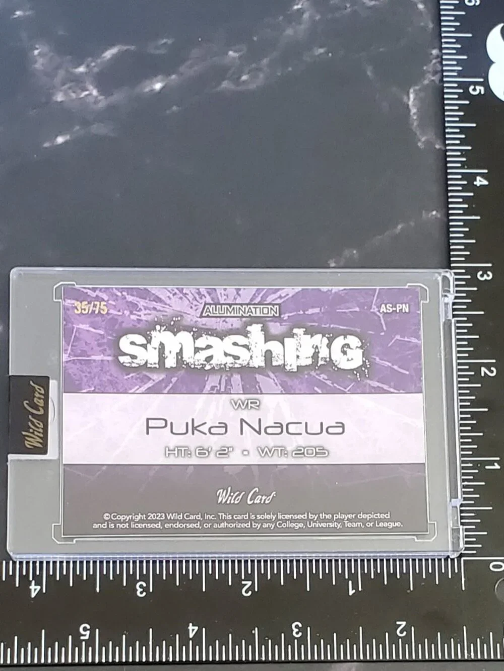Puka Nacua 2023 Wild Card Football Smashing Encased /75  RC AS-PN   Rams